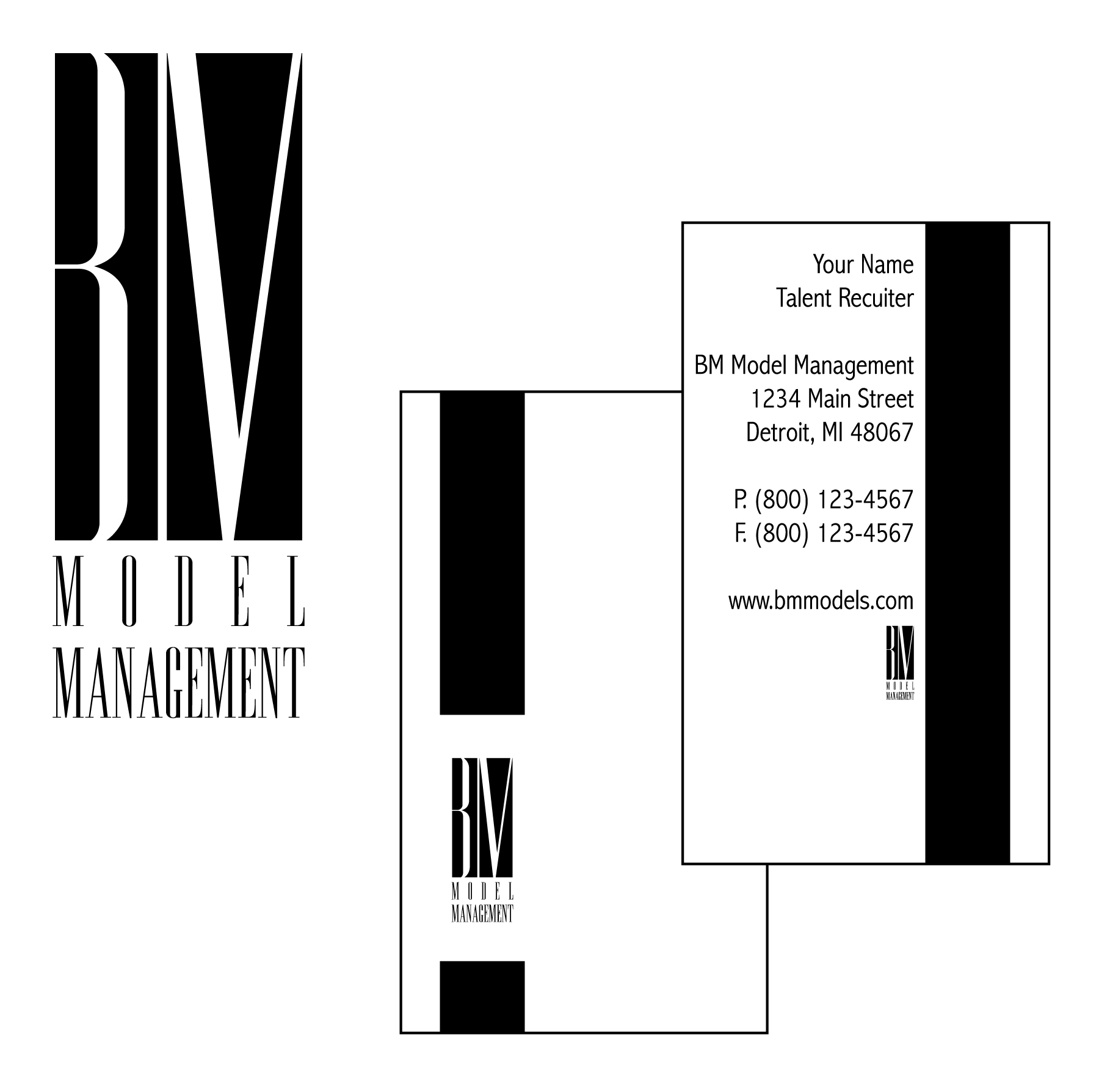 Design de Carte de Visite par Alanna pour BM Model Management | Design : #3752