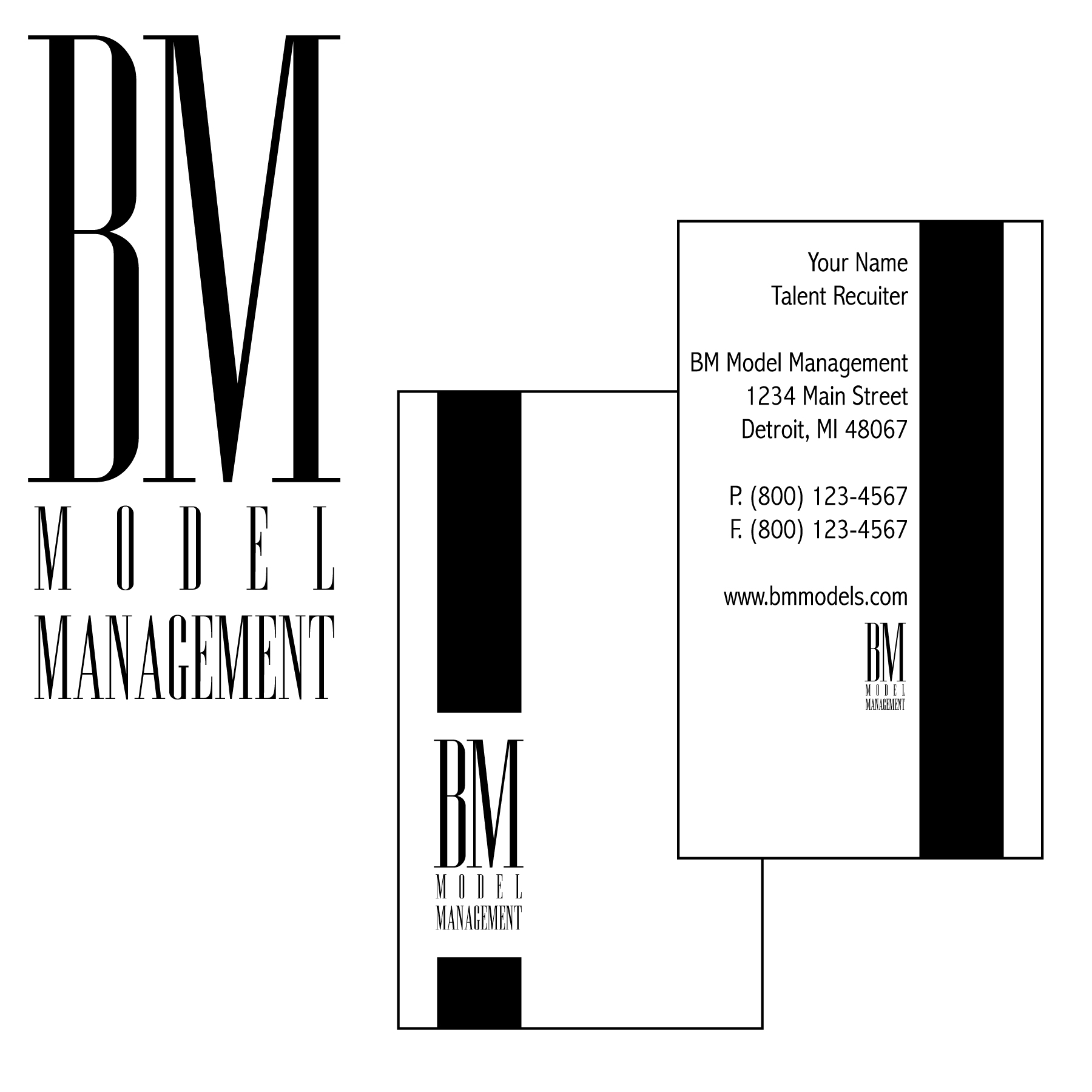 Design de Carte de Visite par Alanna pour BM Model Management | Design : #3753