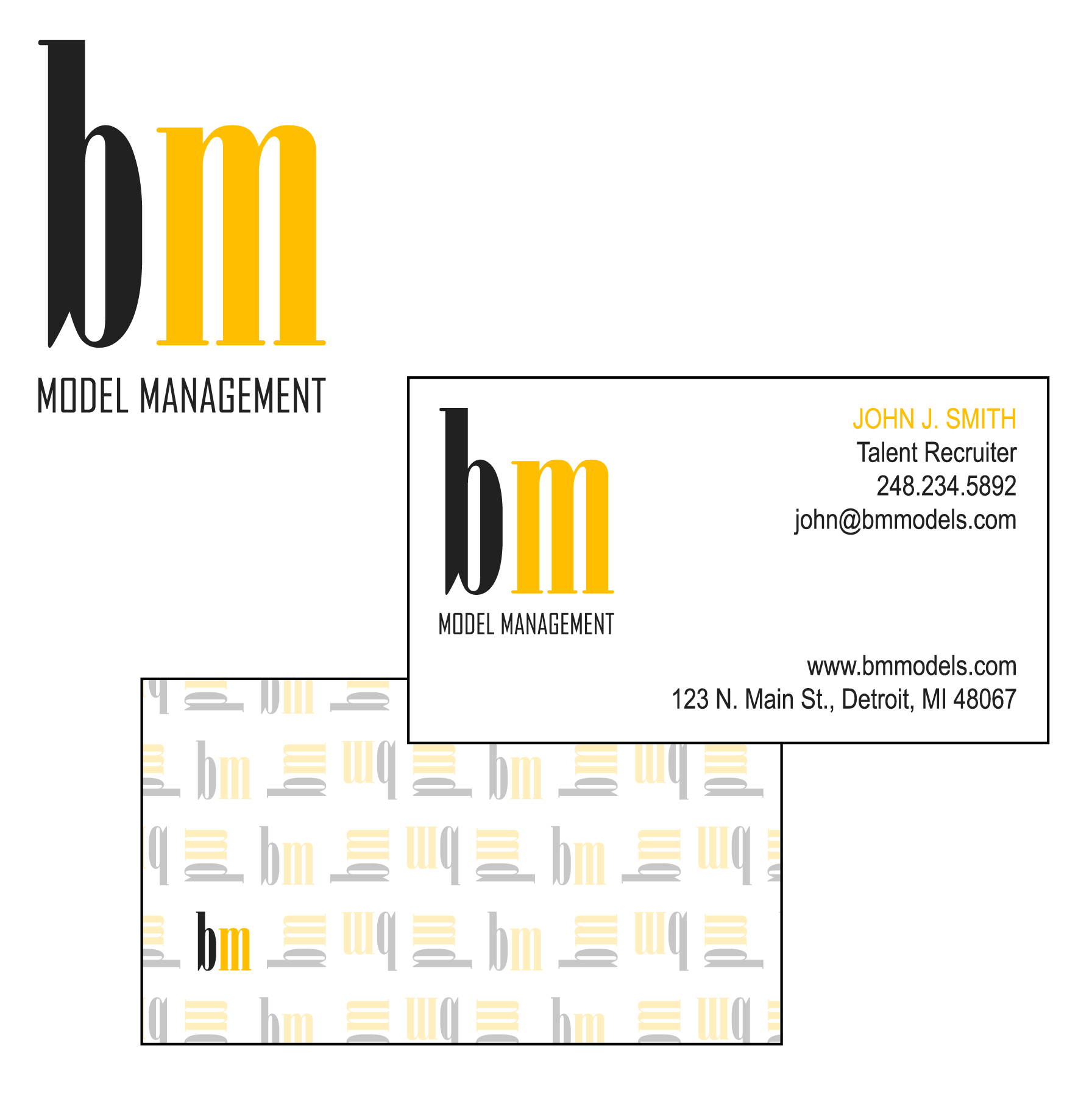 Design de Carte de Visite par Alanna pour BM Model Management | Design : #3798