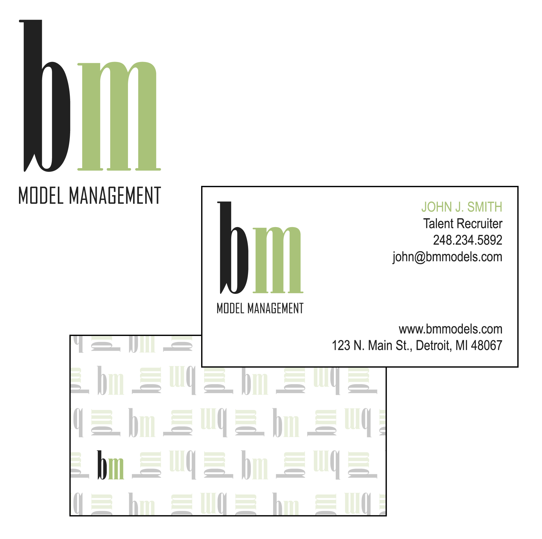 Design de Carte de Visite par Alanna pour BM Model Management | Design : #3799