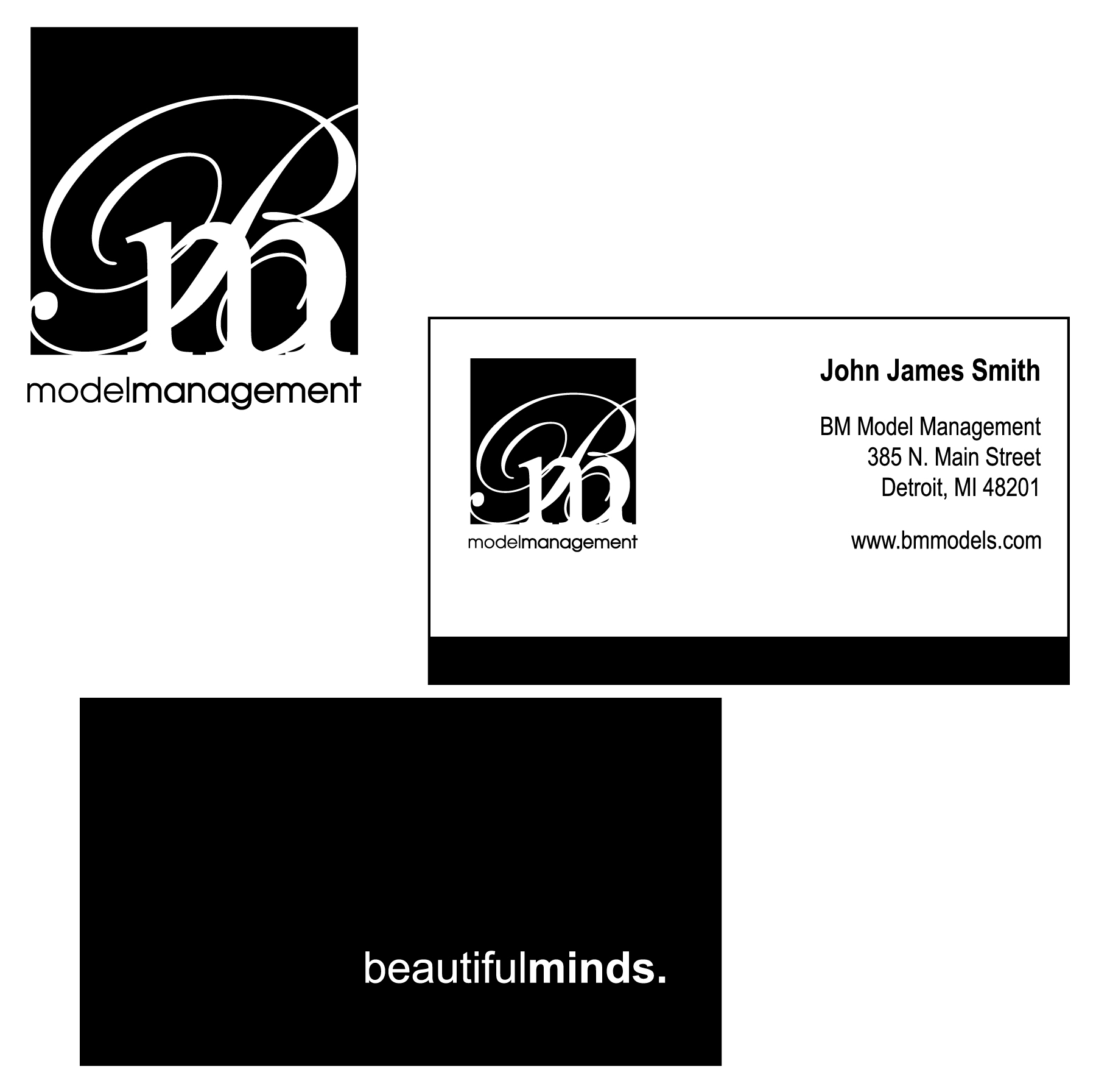 Design de Carte de Visite par Alanna pour BM Model Management | Design : #3879