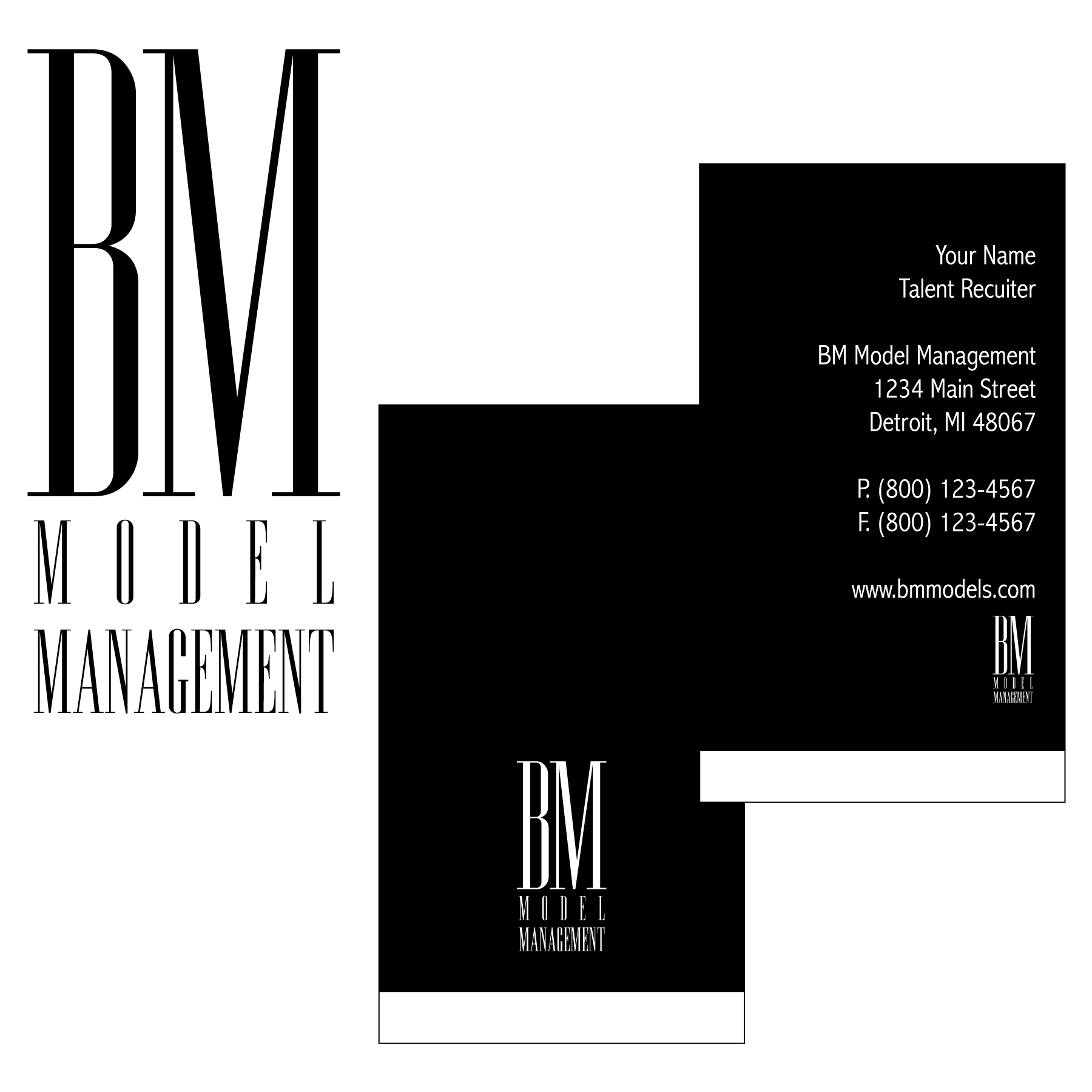 Design de Carte de Visite par Alanna pour BM Model Management | Design : #3917