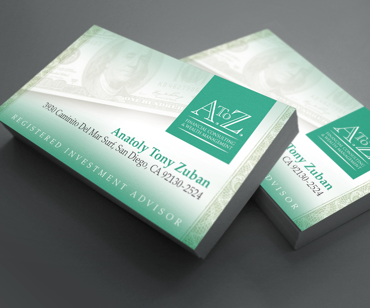 Business Card Design by see why for A. To Z. Financial Consulting and Wealth Management | Design #4048482