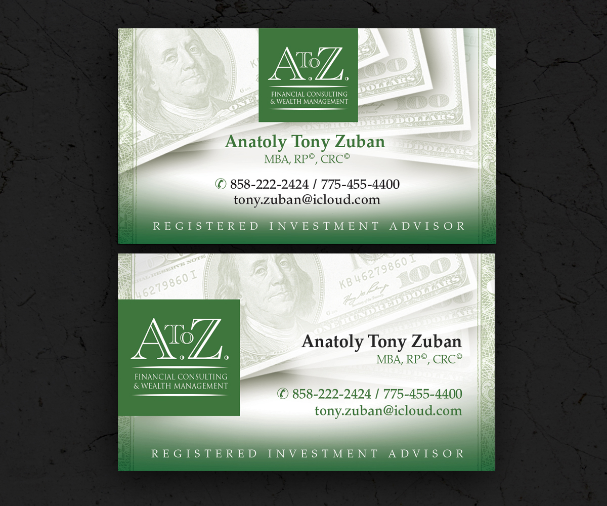 Business Card Design by see why for A. To Z. Financial Consulting and Wealth Management | Design #4060247