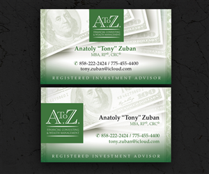 Business Card Design by see why for A. To Z. Financial Consulting and Wealth Management | Design: #4067593
