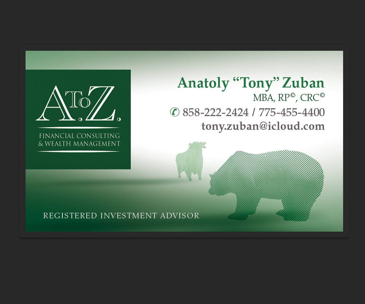 Business Card Design by see why for A. To Z. Financial Consulting and Wealth Management | Design #4137557