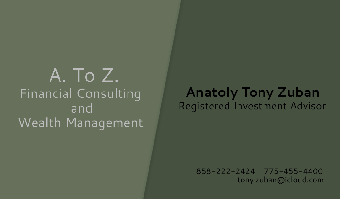 Business Card Design by  Kicoohh for A. To Z. Financial Consulting and Wealth Management | Design #4086590