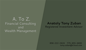 Business Card Design by  Kicoohh for A. To Z. Financial Consulting and Wealth Management | Design: #4086590