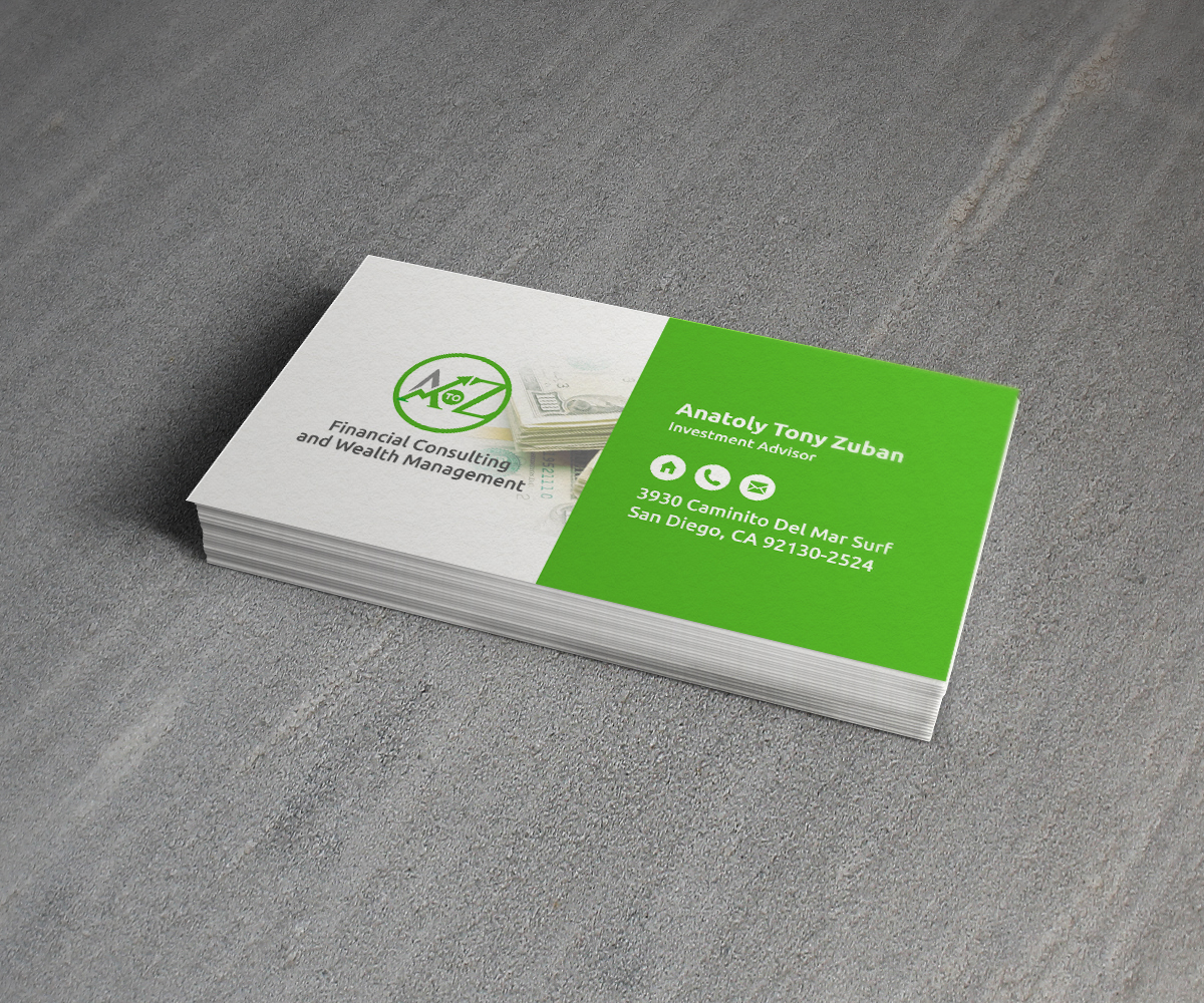Business Card Design by ideaz2050 for A. To Z. Financial Consulting and Wealth Management | Design #4050603