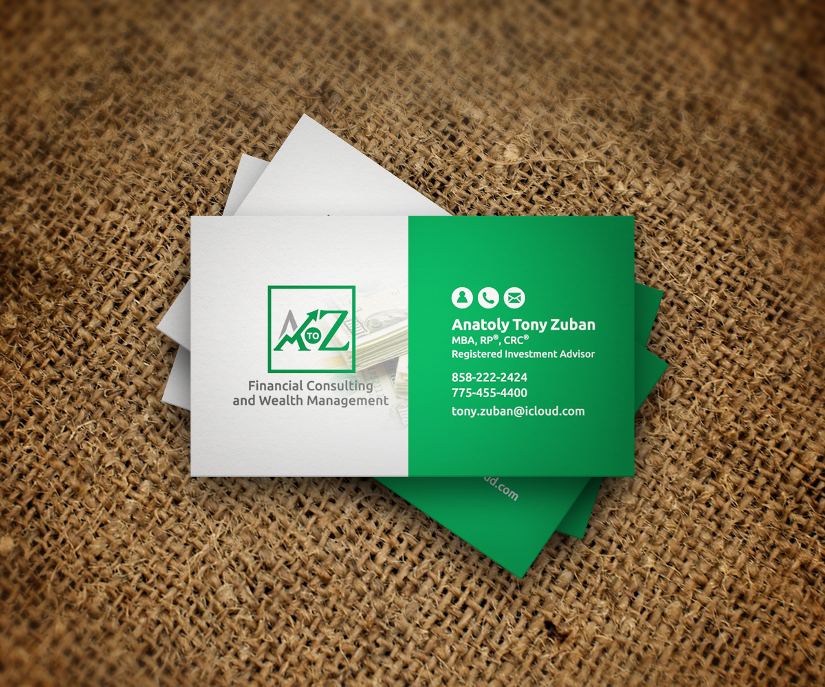 Business Card Design by ideaz2050 for A. To Z. Financial Consulting and Wealth Management | Design #4059973