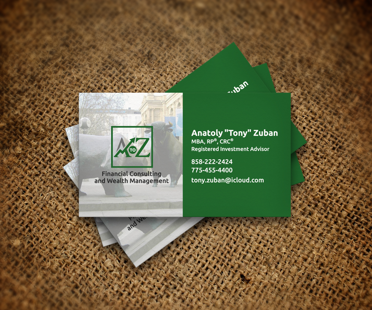 Business Card Design by ideaz2050 for A. To Z. Financial Consulting and Wealth Management | Design #4101463