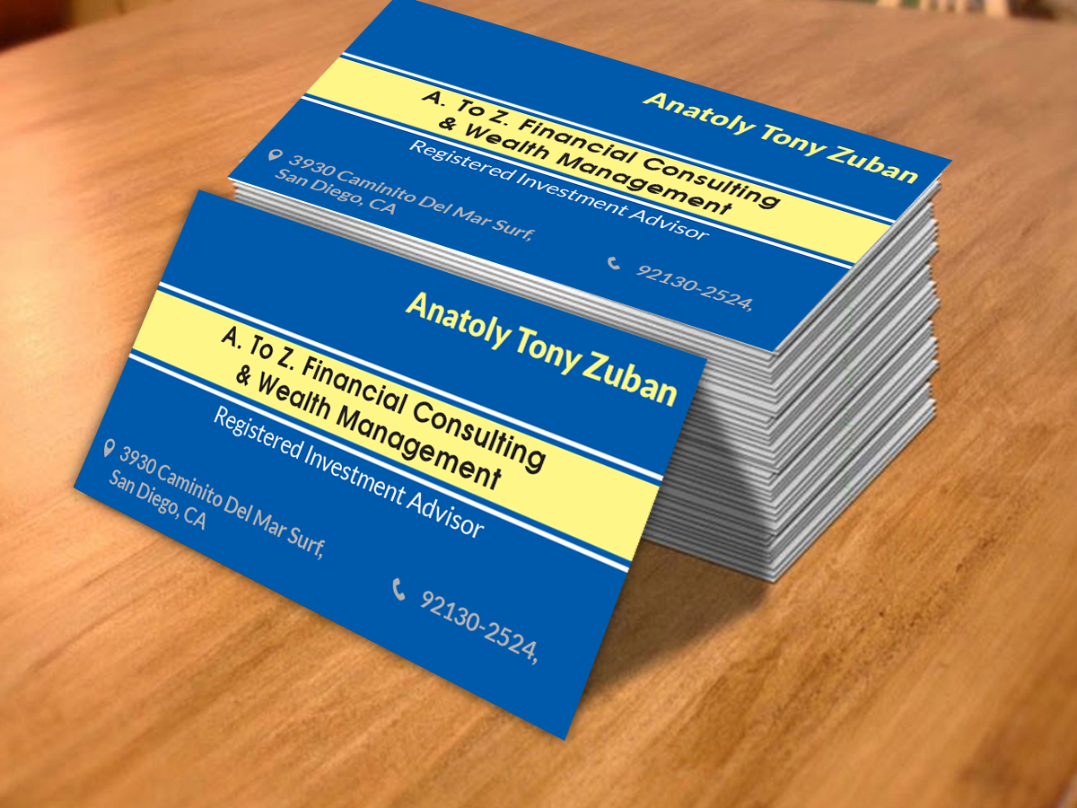 Business Card Design by cn graphic for A. To Z. Financial Consulting and Wealth Management | Design #4056465