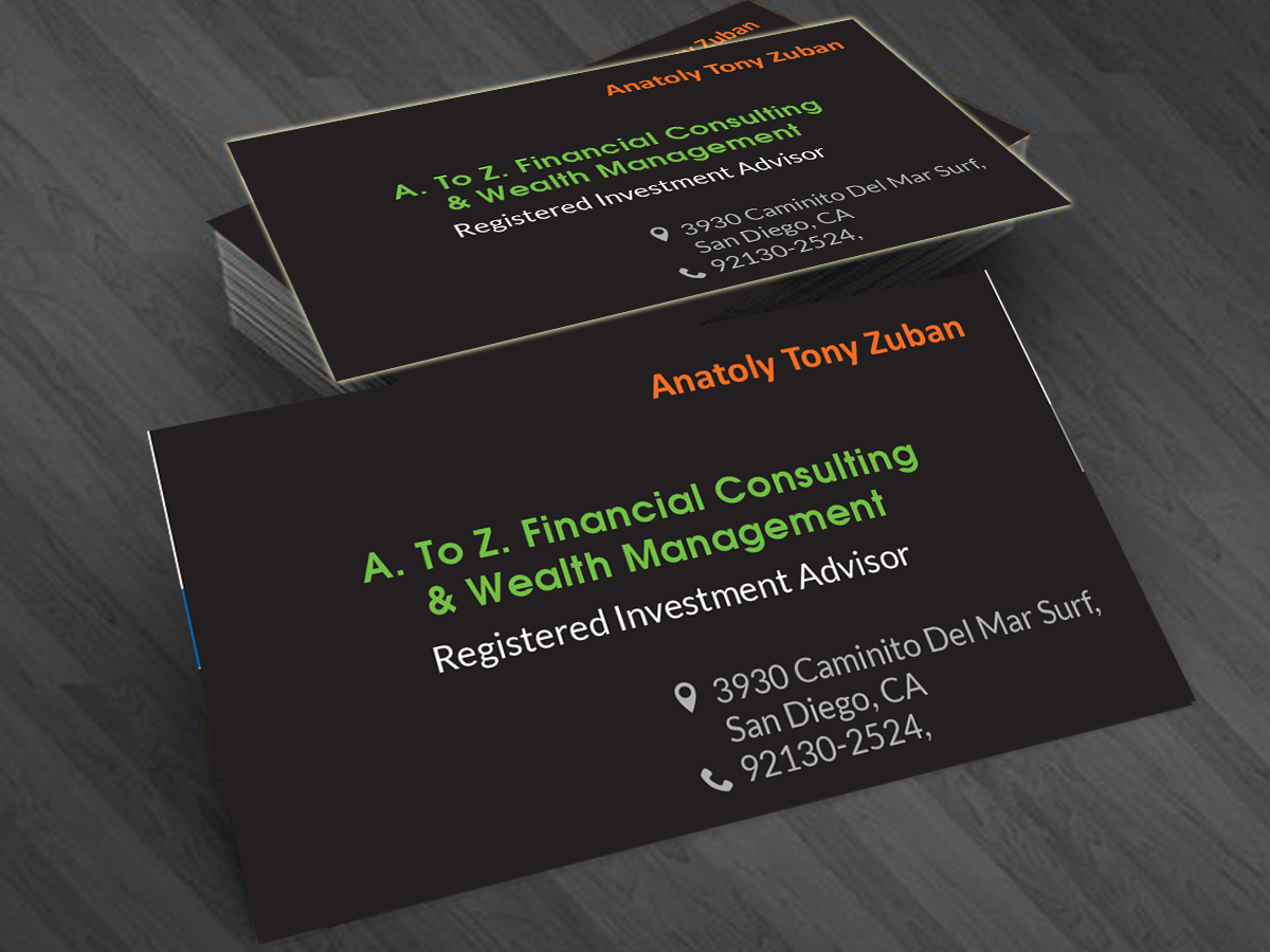 Business Card Design by cn graphic for A. To Z. Financial Consulting and Wealth Management | Design #4056470