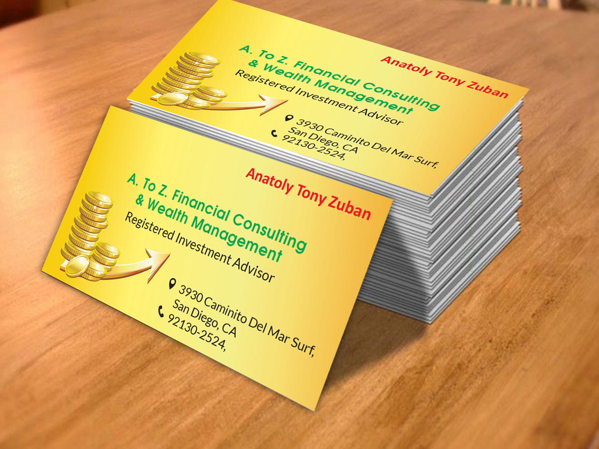 Business Card Design by cn graphic for A. To Z. Financial Consulting and Wealth Management | Design #4056882