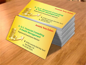 Business Card Design by cn graphic for A. To Z. Financial Consulting and Wealth Management | Design: #4056882