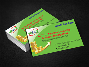 Business Card Design by cn graphic for A. To Z. Financial Consulting and Wealth Management | Design: #4061428