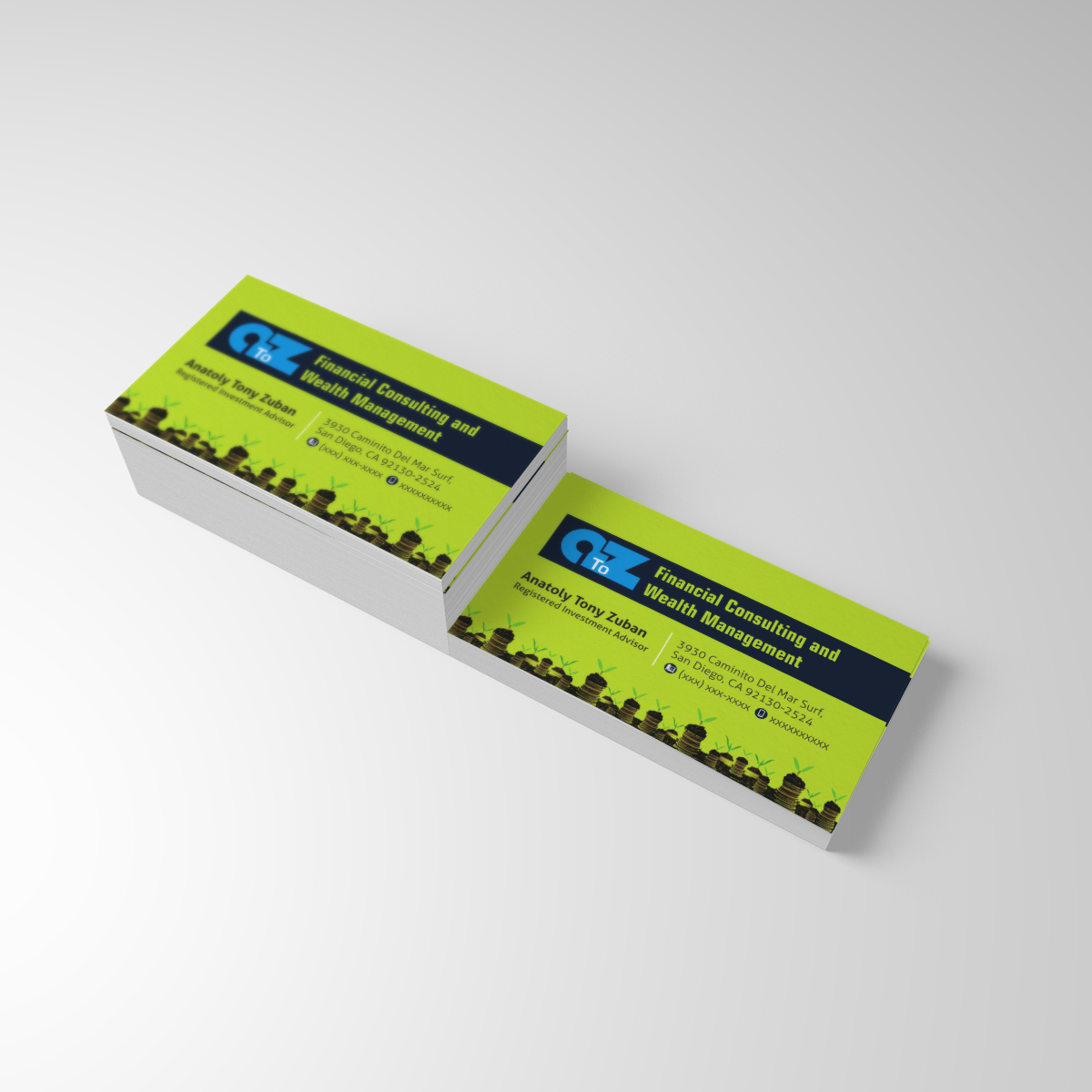 Business Card Design by dkthedon for A. To Z. Financial Consulting and Wealth Management | Design #4100995