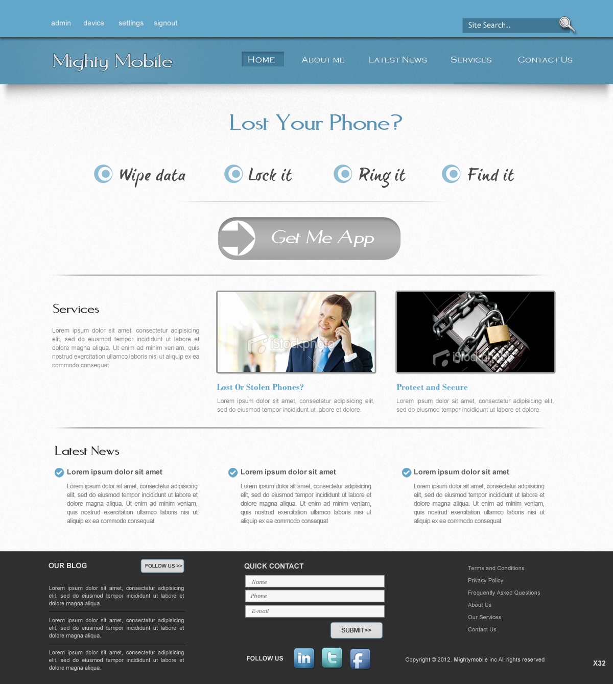 Web Design by pb for Mighty Mobile | Design #1131571