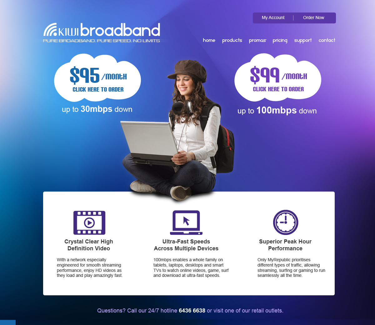 Web Design by jeckx2 for Kiwi Broadband | Design #4055425