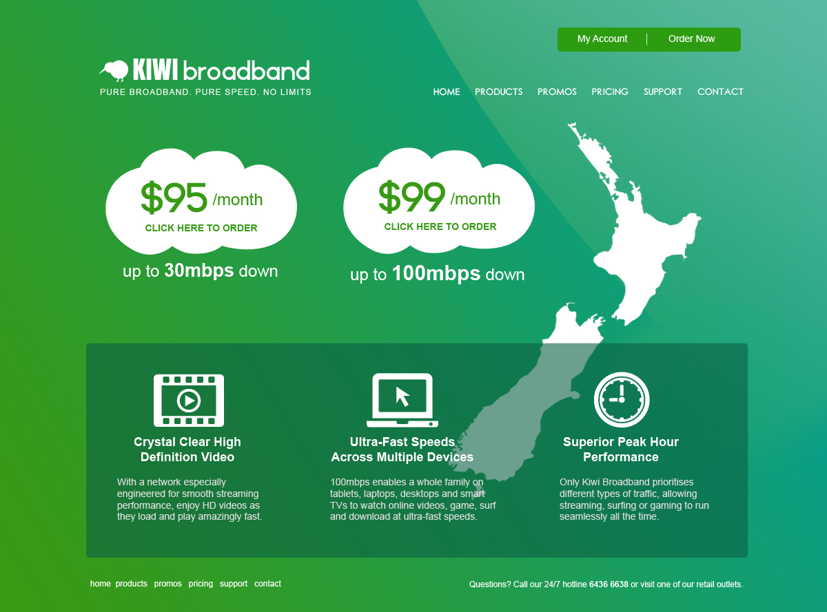 Web Design by jeckx2 for Kiwi Broadband | Design: #4060122