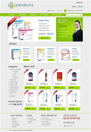 Web Design Nutrition supplements  (Magento 5 pages) | Web Design by Omee