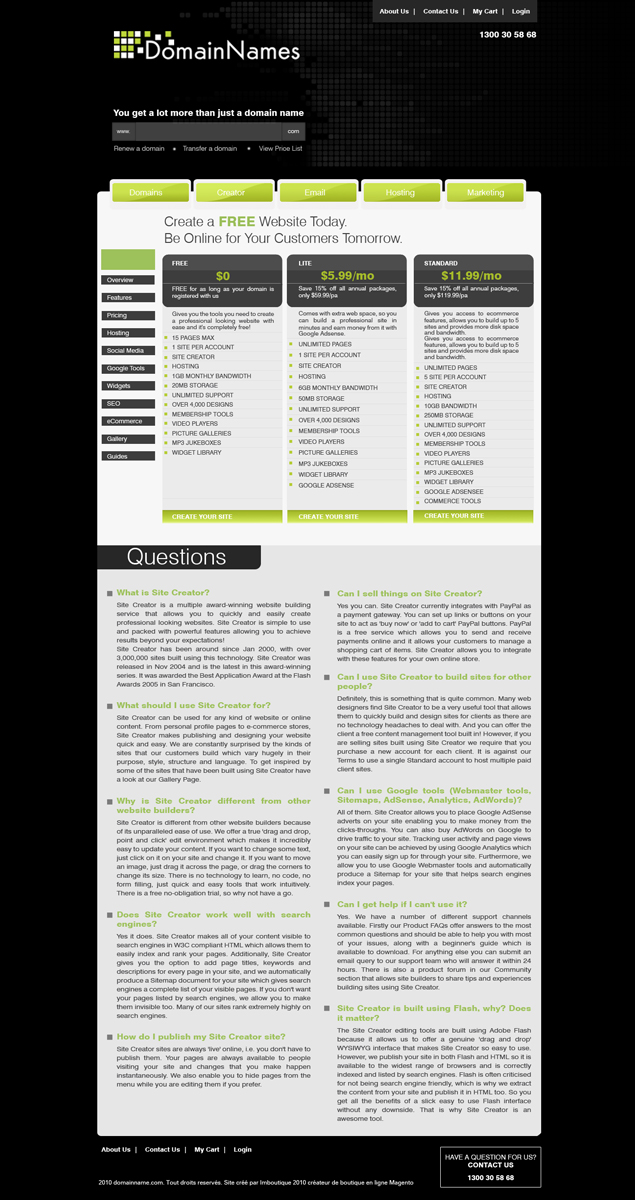 Web Design par a s k advertising pour DomainNames.com.au | Design #151940