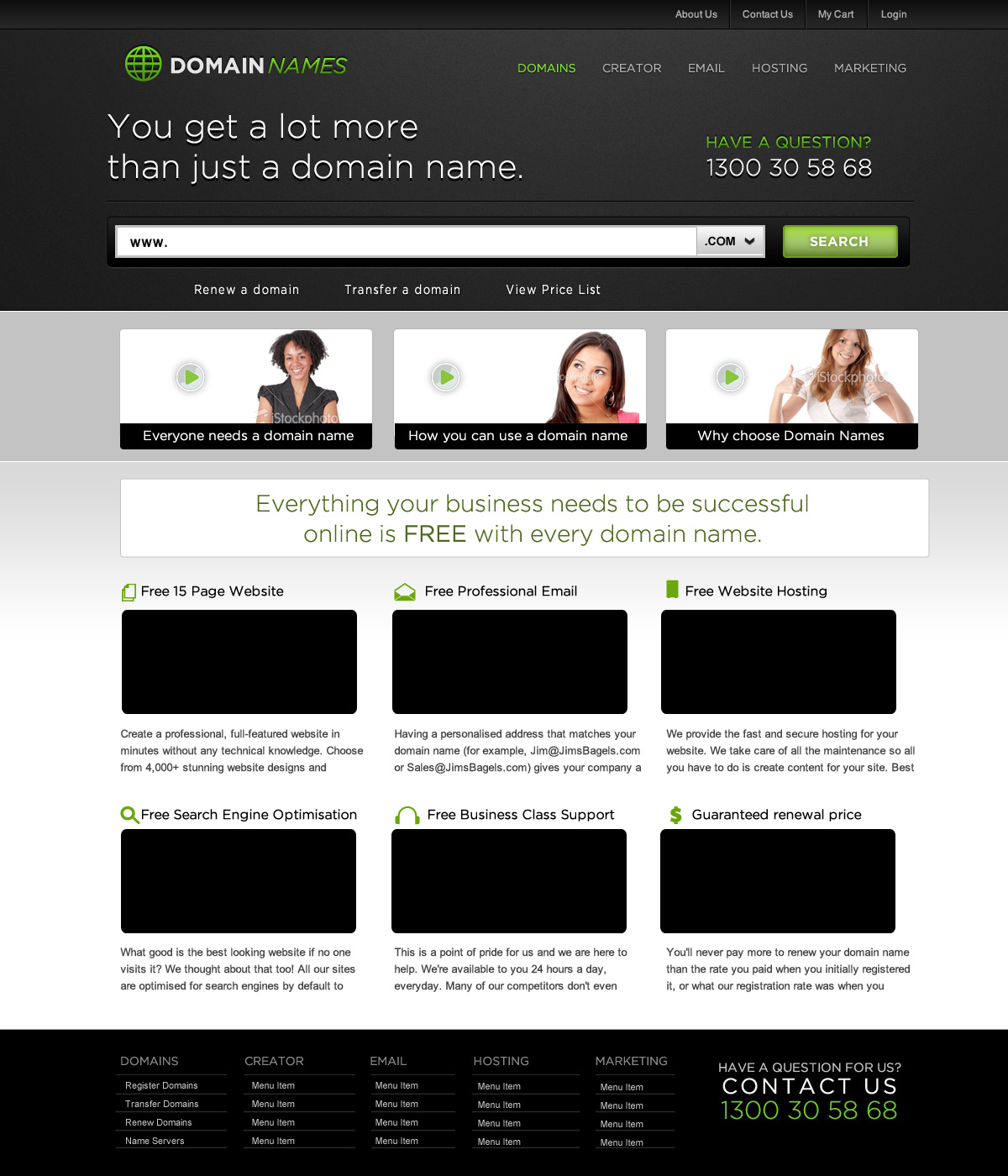 Web Design by Fielding Ideas for DomainNames.com.au | Design #155902