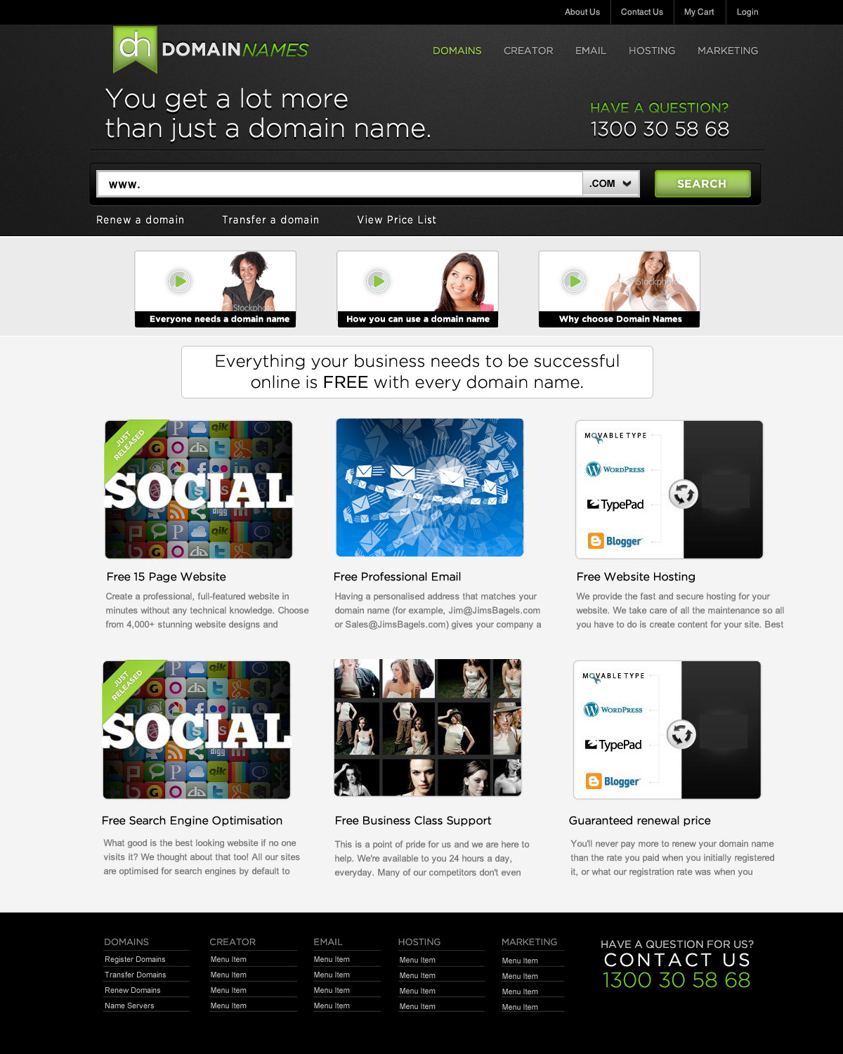 Web Design by Fielding Ideas for DomainNames.com.au | Design #155948