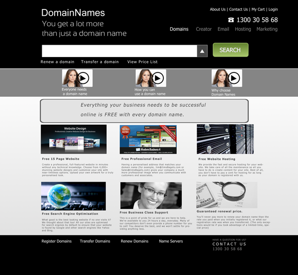 Web Design by Andrea for DomainNames.com.au | Design #150388