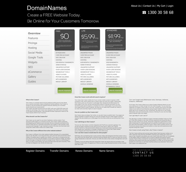 Web Design by Andrea for DomainNames.com.au | Design #150390
