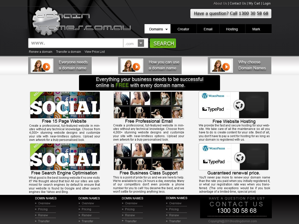 Web Design by Mayank Patel for DomainNames.com.au | Design #152826
