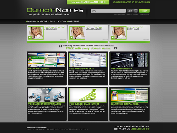 Web Design by markiez for DomainNames.com.au | Design #149584