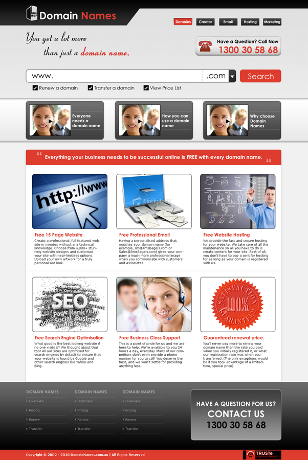 Web Design by LogoDesigns.ae for DomainNames.com.au | Design #148221