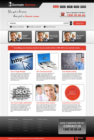 Web Design by LogoDesigns.ae for DomainNames.com.au | Design #148221