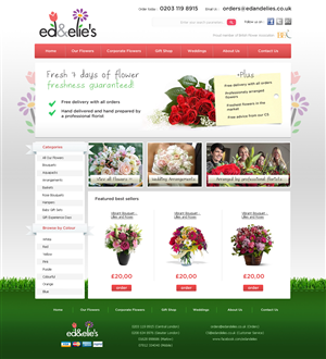 Ed & Elie's Homepage Design - Florists | Web Design by eMango