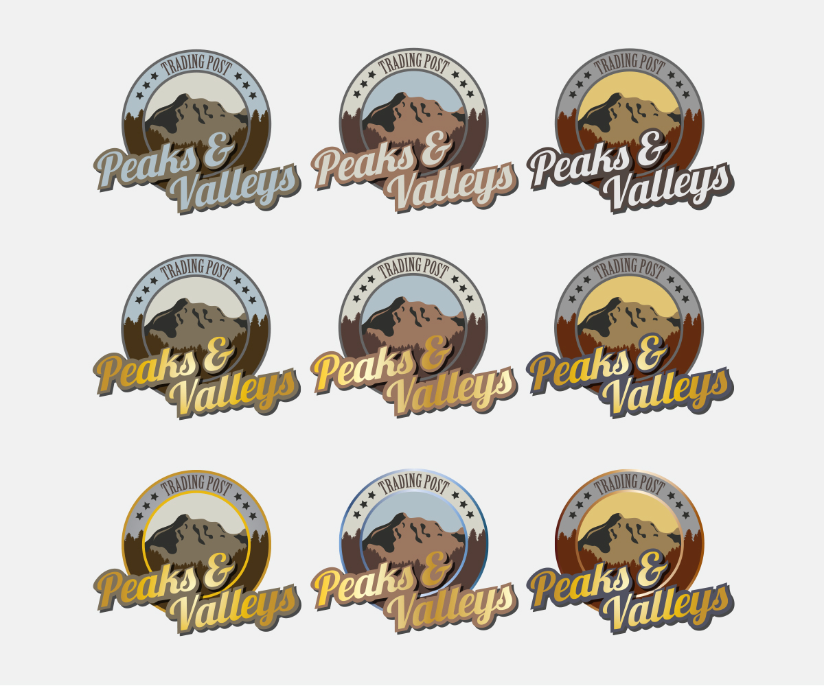 Logo Design by Martyn Aston for Peaks & Valleys Trading Post | Design #4124802
