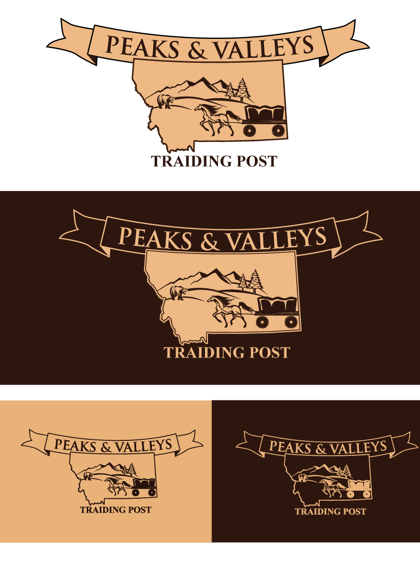 Logo Design by Bling Connect Ink for Peaks & Valleys Trading Post | Design #4089139