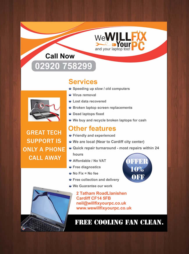 Diseño de Flyer por Sbss para We WILL Fix Your PC | Diseño #1170553