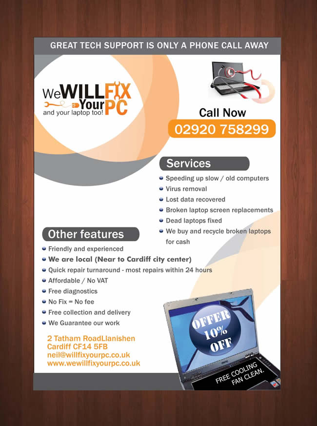 Flyer Design by Sbss for We WILL Fix Your PC | Design #1170555