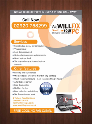 Flyer Design by Sbss for We WILL Fix Your PC | Design: #1170556
