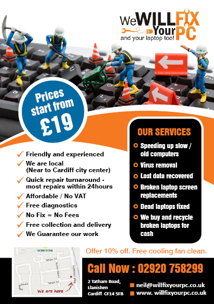 Flyer Design by rkailas for We WILL Fix Your PC | Design #1211335