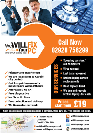 Flyer Design by rkailas for We WILL Fix Your PC | Design: #1211344