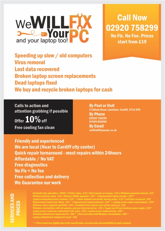 Flyer Design by barinix for We WILL Fix Your PC | Design #1222424