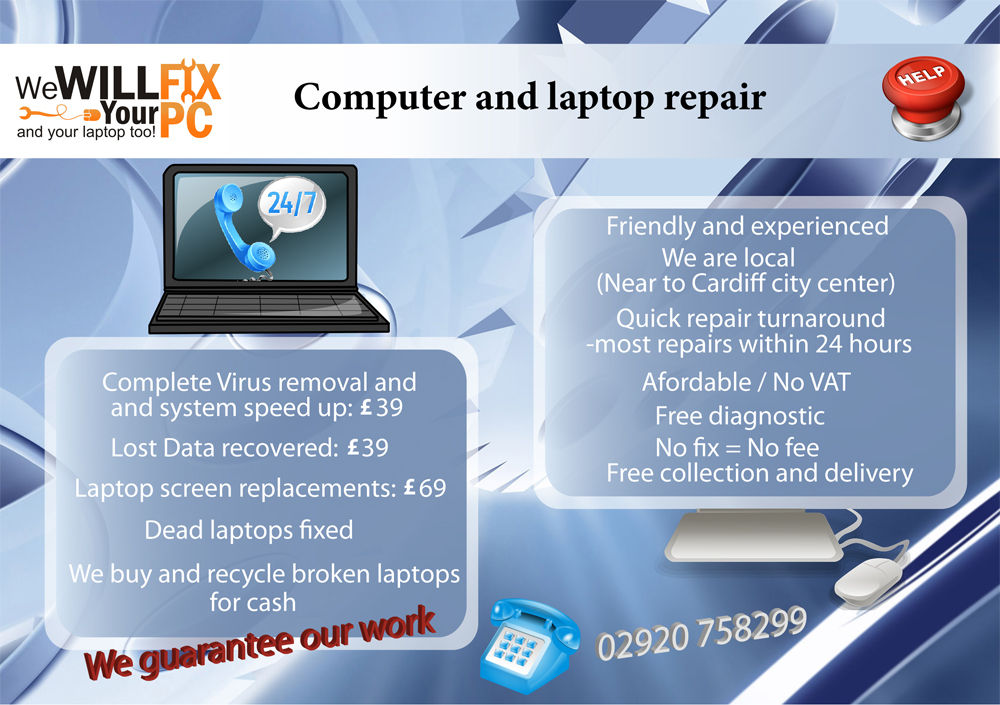 Flyer Design by Dusan for We WILL Fix Your PC | Design #1204581