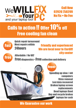 Flyer Design by Peggy Lee for We WILL Fix Your PC | Design: #1196258