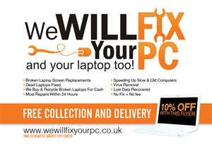 Flyer Design by John Mares for We WILL Fix Your PC | Design: #1192298