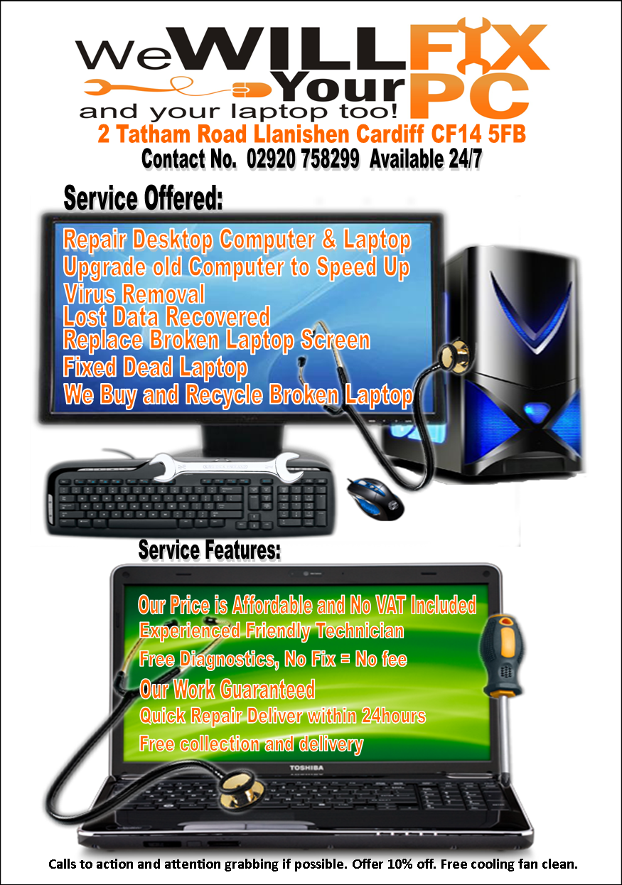 Flyer Design by lymhar for We WILL Fix Your PC | Design #1216513