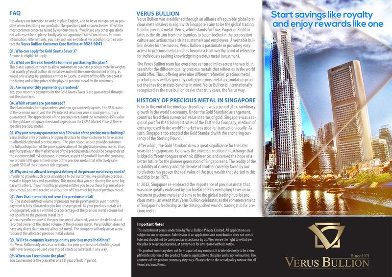Brochure Design by alessandroevge for Verus Bullion Private Limited | Design #4060663