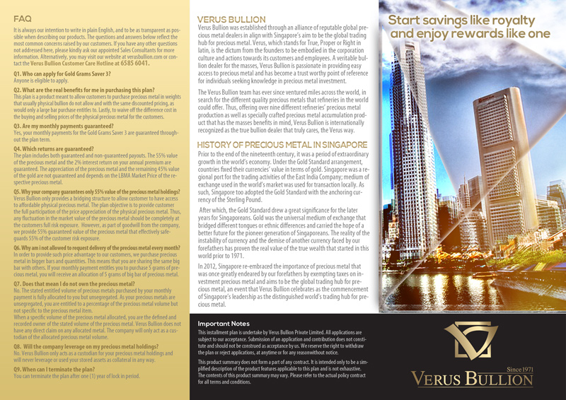 Brochure Design by alessandroevge for Verus Bullion Private Limited | Design #4060841
