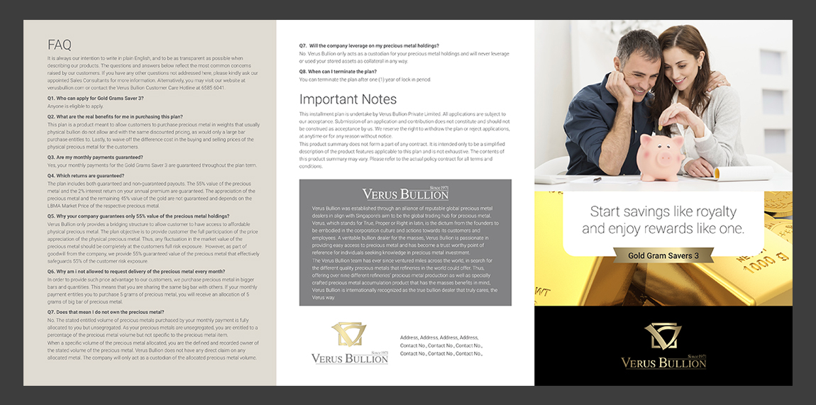 Brochure Design by laxman2creative for Verus Bullion Private Limited | Design #4069522